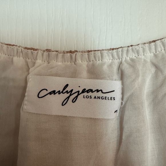 Carly Jean Los Angeles White and Pink Puff Sleeve Sundress - Picture 2 of 2